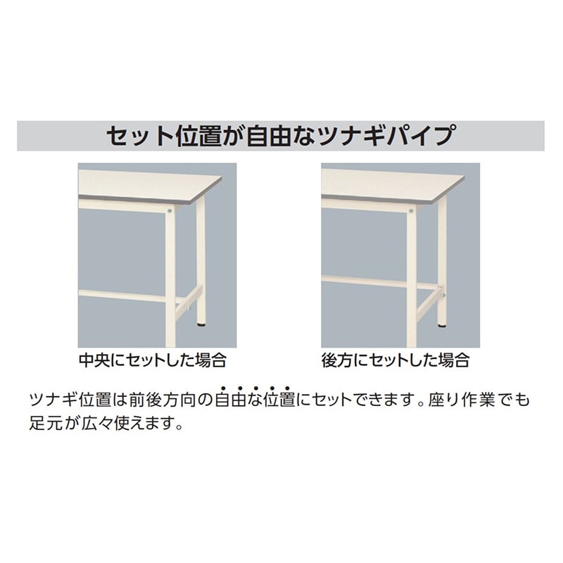 山金工業 ワークテーブル150　固定式　H950mm 中間棚付／基本形 1200×450 1台（ご注文単位1台）【直送品】
