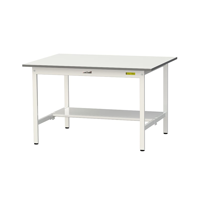 山金工業 ワークテーブル150 固定式 H740mm 半面棚板付 1200×900 1台(ご注文単位1台)【直送品】