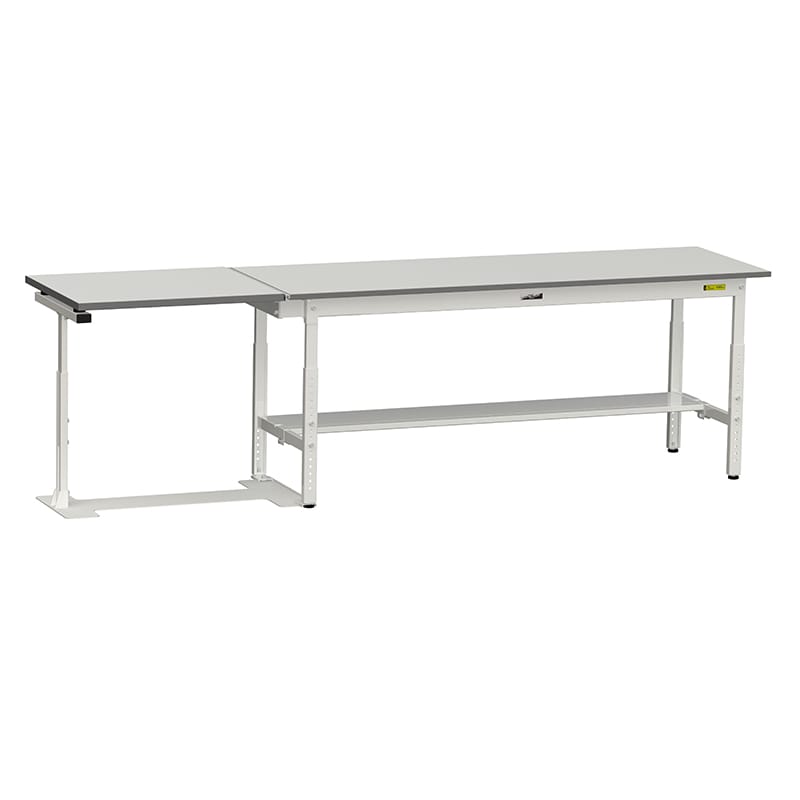 山金工業 ワークテーブル150 跳ね上げタイプ H600~900mm 半面棚板付 1800×600 1台(ご注文単位1台)【直送品】