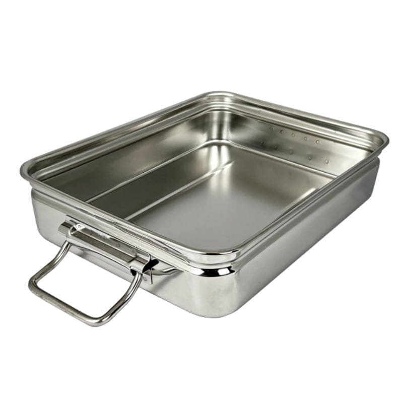 スギコ産業 18-8 手付番重バット 丸棒取手 小 浅型 8cm ST0985-SH-3729-08H 1個(ご注文単位1個)【直送品】