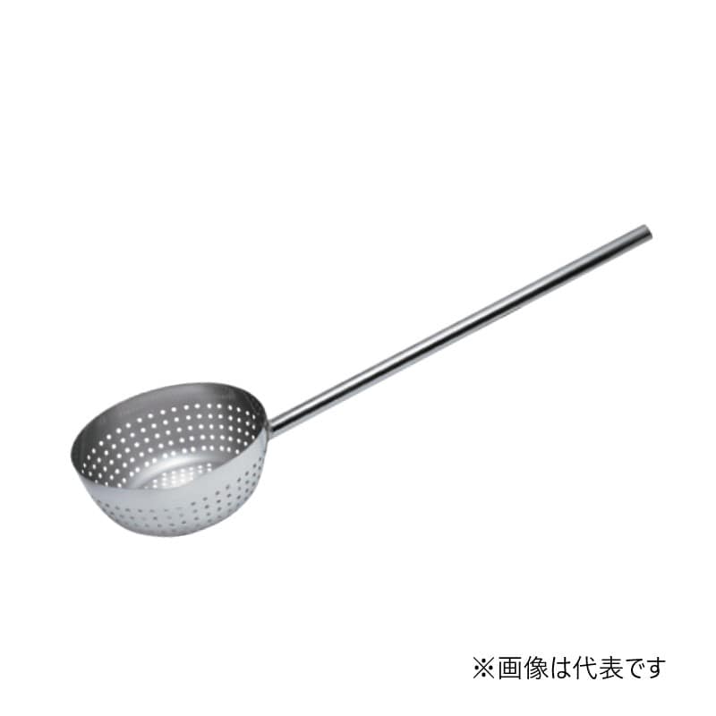 スギコ産業 18-8 共柄穴明ひしゃく ハンドル全周溶接 口付 φ180 柄600mm SA1516-SH-658MP-600 1個（ご注文単位1個）【直送品】