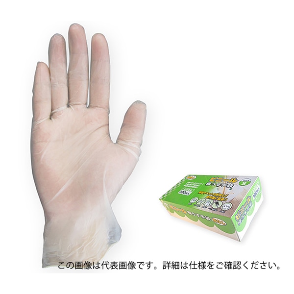 ジェイワークスプランニング ビニール極うす手袋 粉なし L 100枚入 JCM-061-100P 1箱(ご注文単位10箱)【直送品】