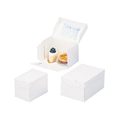 cotta ケーキ箱 PCホワイトポケット付 3号 54014 50枚/束(ご注文単位1束)【直送品】