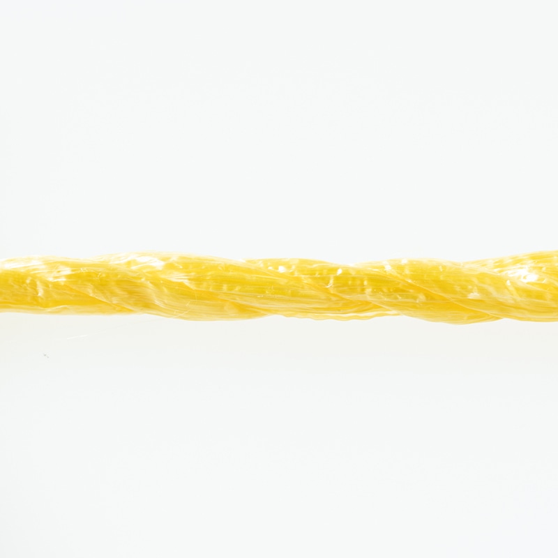 紺屋商事 PP荷造りロープ3本より 5mm×100m 黄 00720016 1巻(ご注文単位1巻)【直送品】