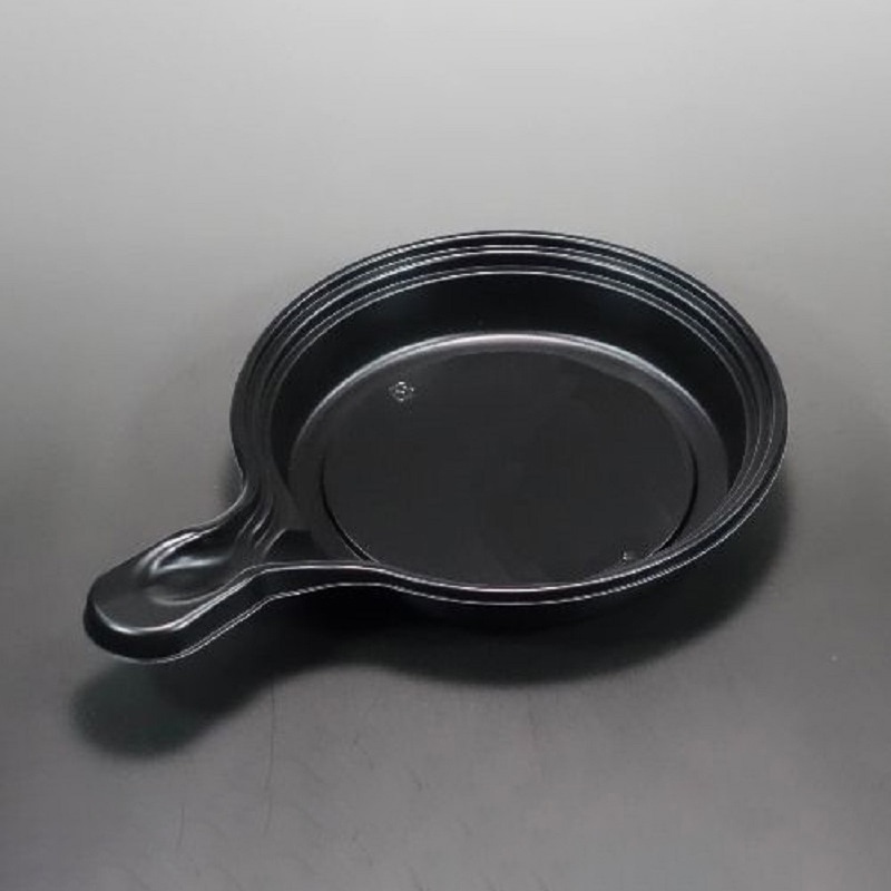 エースパック テイクアウト容器 スキレット 本体 大 黒 50枚/袋(ご注文単位8袋)【直送品】