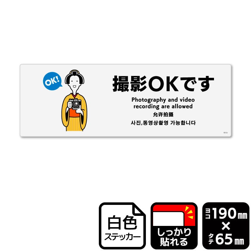 KALBAS ホワイトフィルムステッカー 強粘着 ヨコ小 撮影OKです KFK6153 1パック(ご注文単位1パック)【直送品】