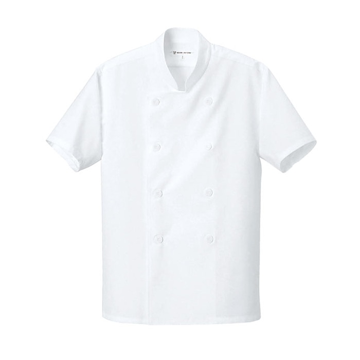 セブンユニフォーム コックシャツ　男女兼用　半袖 M　ホワイト BA1148-0　1枚（ご注文単位1枚）【直送品】