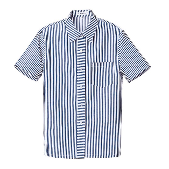 セブンユニフォーム シャツ　女性用　半袖 11号　ホワイト×ブルー CH1666-1　1枚（ご注文単位1枚）【直送品】