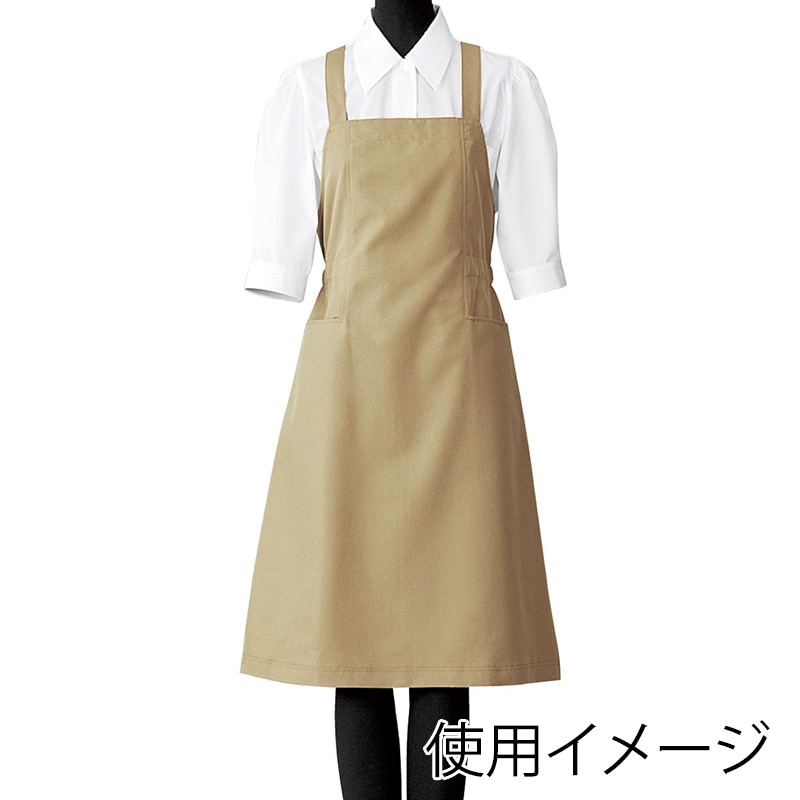 セブンユニフォーム エプロンドレス 3L　ベージュ CS2322-6　1枚（ご注文単位1枚）【直送品】
