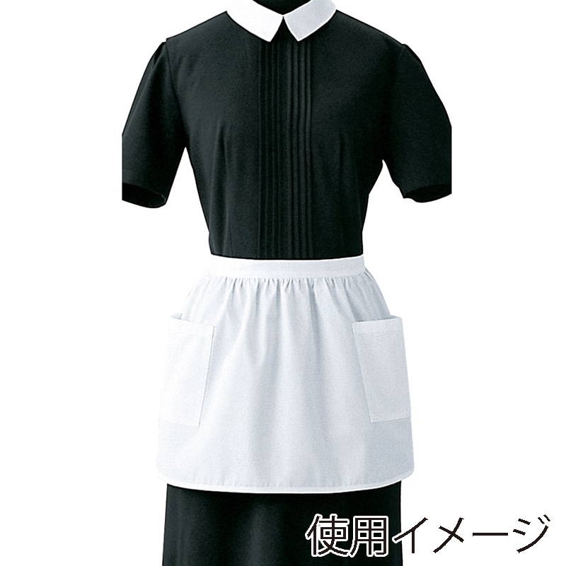 セブンユニフォーム サロンエプロン 女性用 レギュラー ホワイト JT4520-0 1枚(ご注文単位1枚)【直送品】