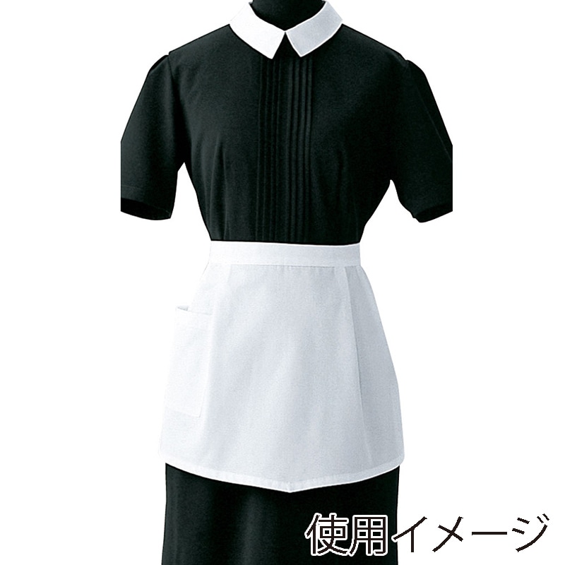 セブンユニフォーム サロンエプロン 女性用 レギュラー ホワイト JT4521-0 1枚(ご注文単位1枚)【直送品】