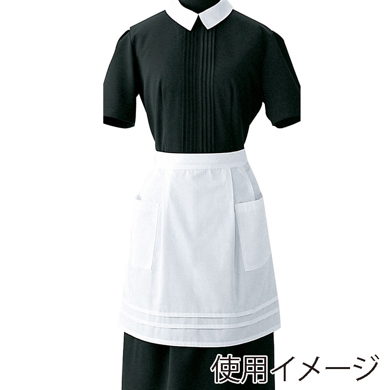 セブンユニフォーム サロンエプロン 女性用 レギュラー ホワイト JT4523-0 1枚(ご注文単位1枚)【直送品】