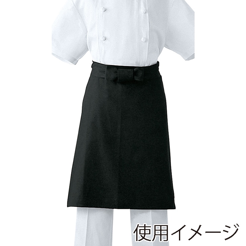 セブンユニフォーム 調理前掛 M ブラック JT4551-9 1枚(ご注文単位1枚)【直送品】