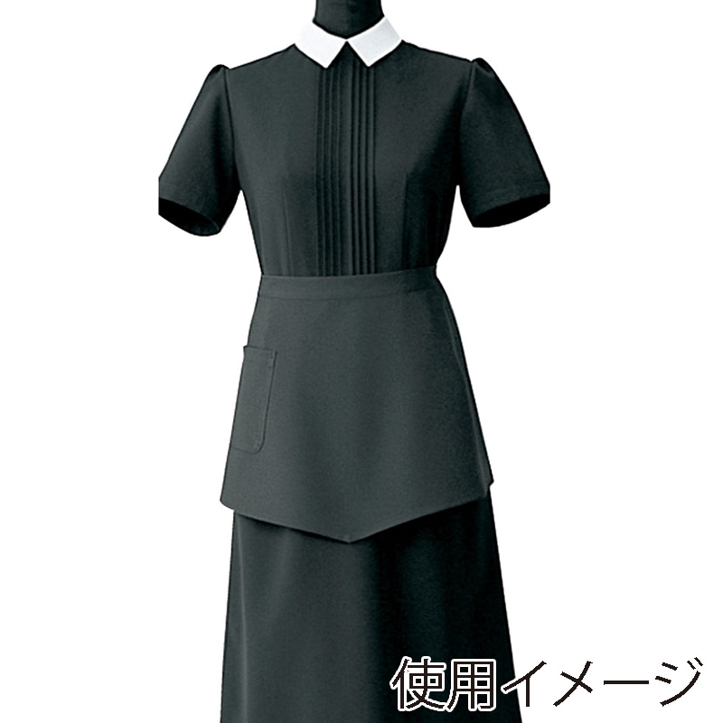 セブンユニフォーム サロンエプロン 女性用 レギュラー ブラック JT4564-9 1枚(ご注文単位1枚)【直送品】