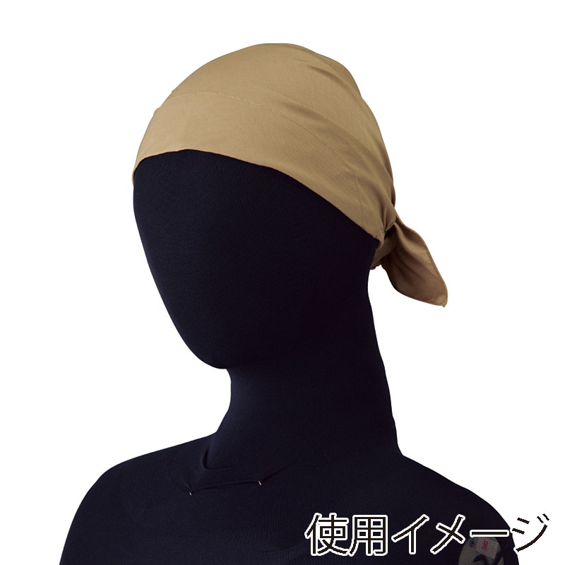 セブンユニフォーム バンダナキャップ 男女兼用 フリーサイズ 白茶 JY4731-6 1枚(ご注文単位1枚)【直送品】
