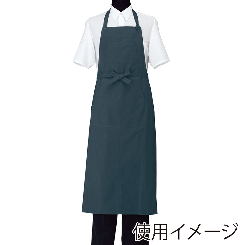 セブンユニフォーム 胸当エプロン 男女兼用 フリーサイズ ブルーグレー CT2393-1 1枚(ご注文単位1枚)【直送品】
