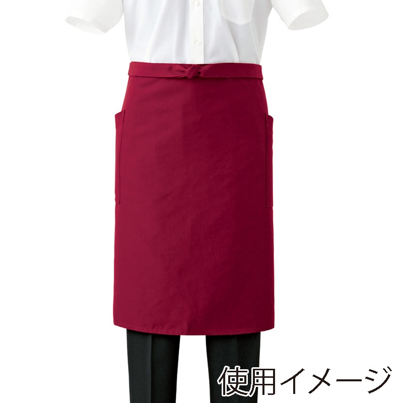 セブンユニフォーム 塩素ガードミドルエプロン 男女兼用 フリーサイズ ワイン CT2397-2 1枚(ご注文単位1枚)【直送品】