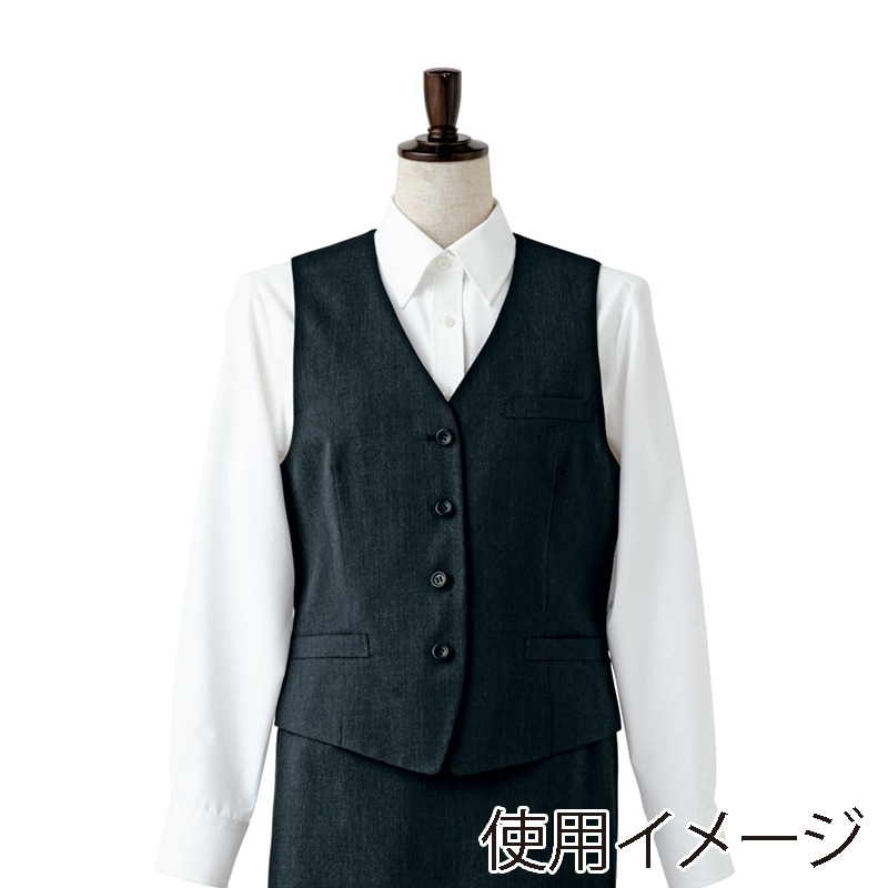 セブンユニフォーム ベスト 女性用 17号 グレー CJ4318-8 1枚(ご注文単位1枚)【直送品】