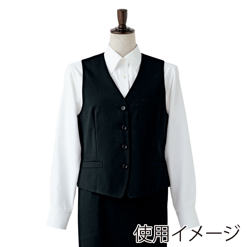 セブンユニフォーム ベスト 女性用 7号 ブラック CJ4318-9 1枚(ご注文単位1枚)【直送品】