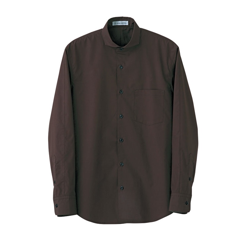 セブンユニフォーム シャツ 男性用 長袖 S ブラウン CH4426-6 1枚(ご注文単位1枚)【直送品】