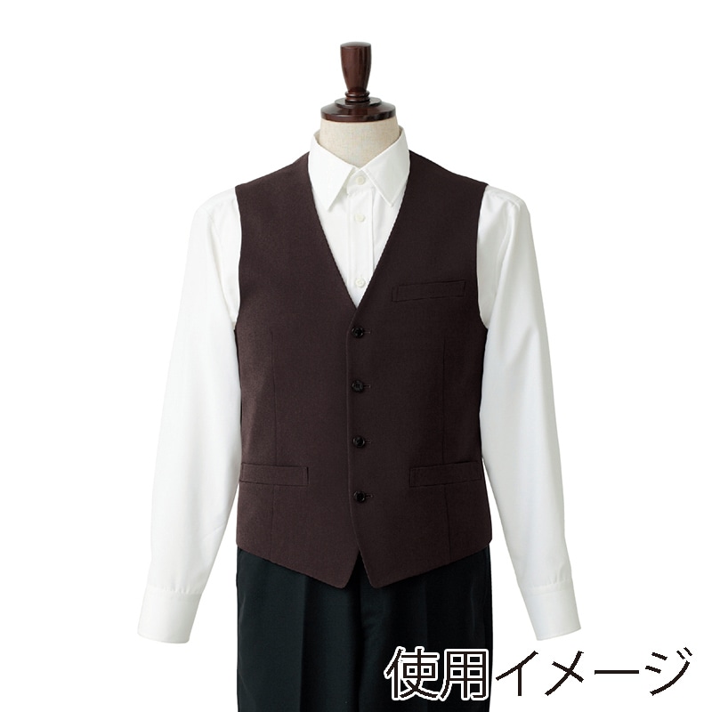 セブンユニフォーム ベスト 男性用 S ブラウン CJ4323-7 1枚(ご注文単位1枚)【直送品】