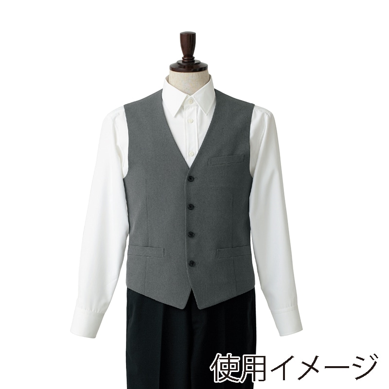 セブンユニフォーム ベスト 男性用 M グレー CJ4323-8 1枚(ご注文単位1枚)【直送品】