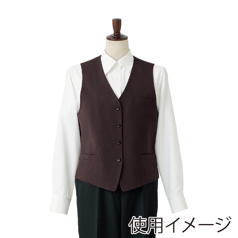 セブンユニフォーム ベスト 女性用 7号 ブラウン CJ4324-7 1枚(ご注文単位1枚)【直送品】
