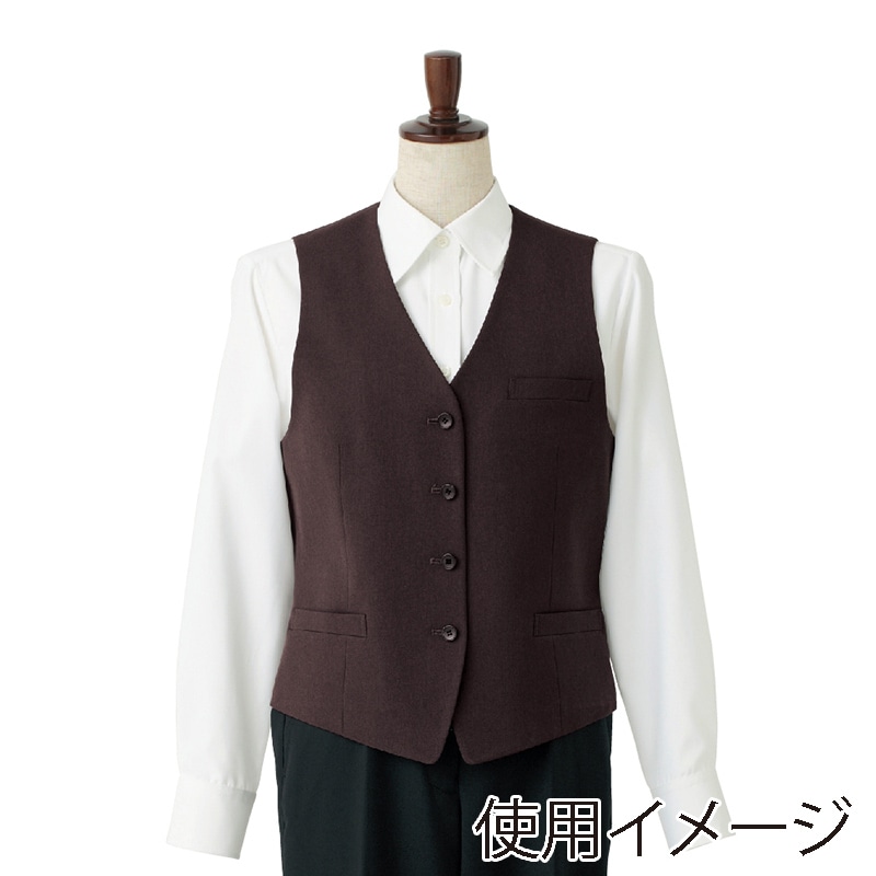 セブンユニフォーム ベスト 女性用 15号 ブラウン CJ4324-7 1枚(ご注文単位1枚)【直送品】