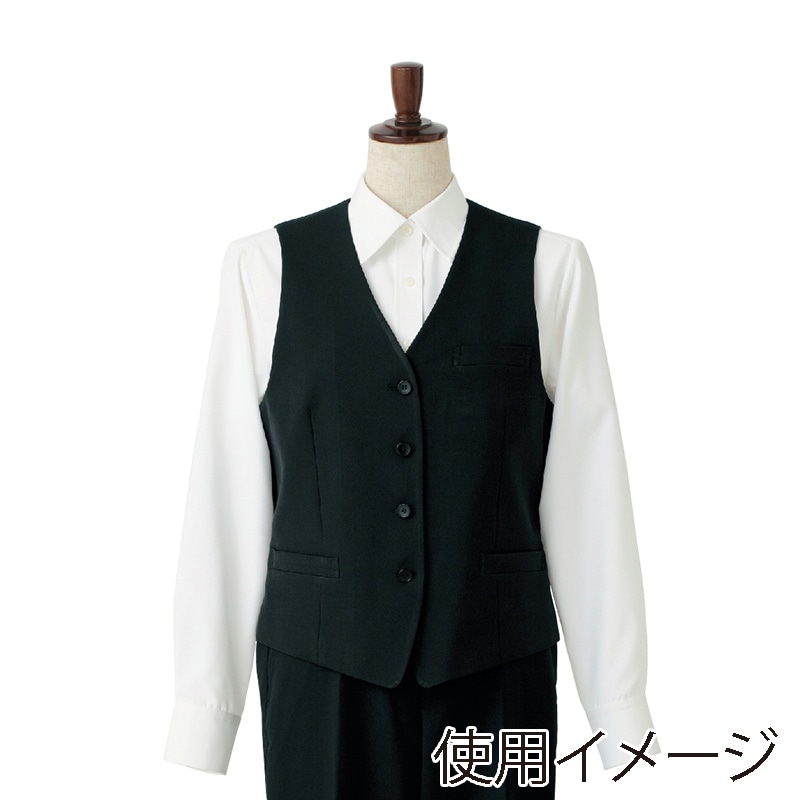 セブンユニフォーム ベスト 女性用 15号 ブラック CJ4324-9 1枚(ご注文単位1枚)【直送品】