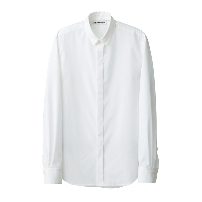 セブンユニフォーム シャツ 男性用 長袖 LL ホワイト CH4442-0 1枚(ご注文単位1枚)【直送品】