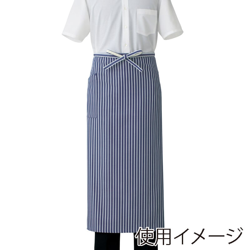 セブンユニフォーム ソムリエエプロン　男女兼用 フリーサイズ　ホワイト×ネイビー CT2373-1　1枚（ご注文単位1枚）【直送品】