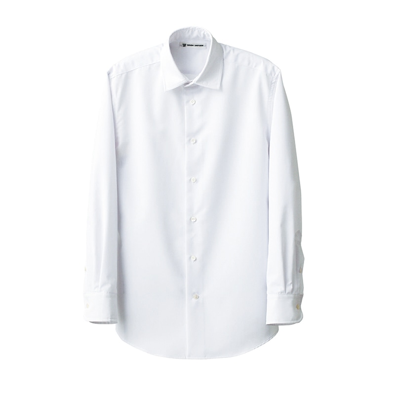 セブンユニフォーム シャツ 男性用 長袖 S ホワイト CH4488-0 1枚(ご注文単位1枚)【直送品】