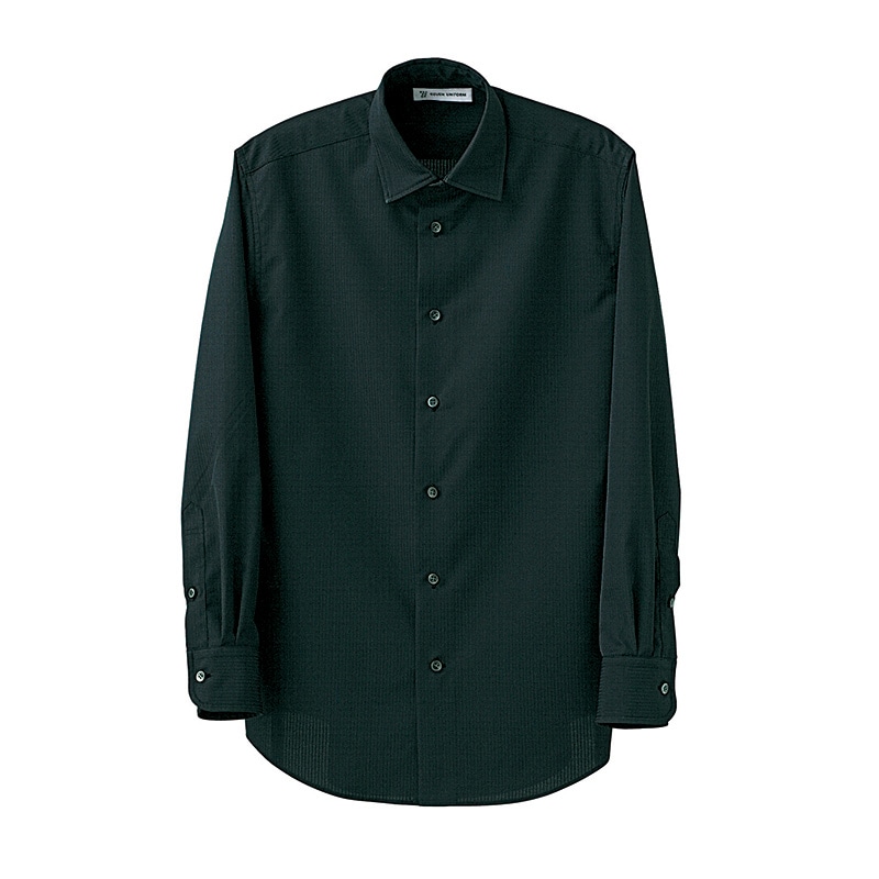 セブンユニフォーム シャツ 男性用 長袖 M ブラック CH4488-9 1枚(ご注文単位1枚)【直送品】