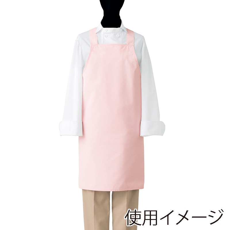 セブンユニフォーム 制菌胸当エプロン　男女兼用 M　ライトピンク CT2378-2　1枚（ご注文単位1枚）【直送品】