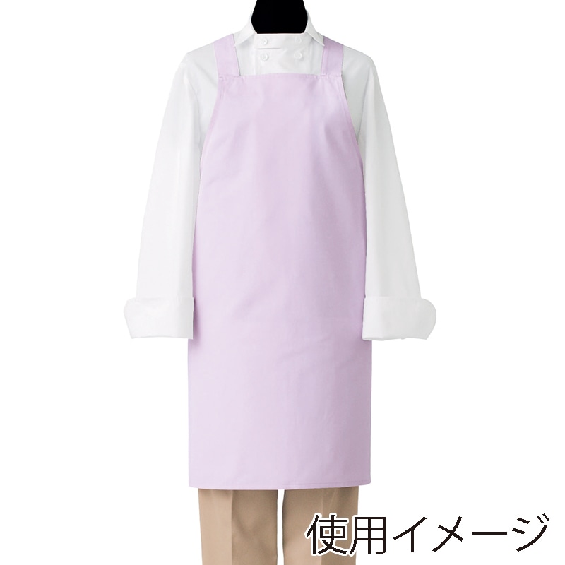 セブンユニフォーム 制菌胸当エプロン　男女兼用 M　ライトパープル CT2378-7　1枚（ご注文単位1枚）【直送品】