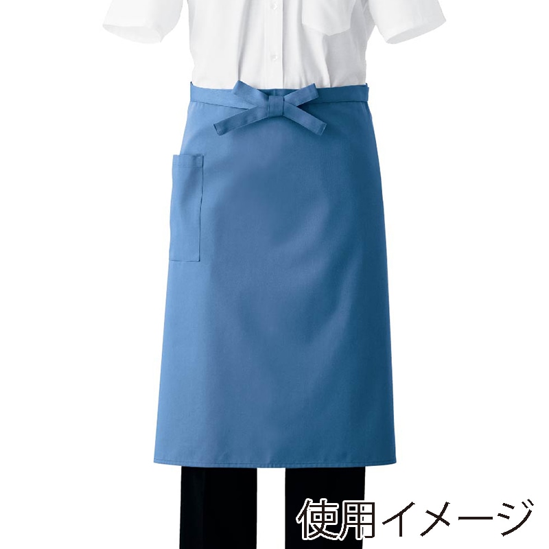 セブンユニフォーム ナノミドルエプロン 男女兼用 フリーサイズ サックス CT2579-1 1枚(ご注文単位1枚)【直送品】