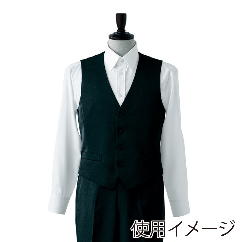 セブンユニフォーム ベスト　男性用 4L　ブラック CJ4332-9　1枚（ご注文単位1枚）【直送品】