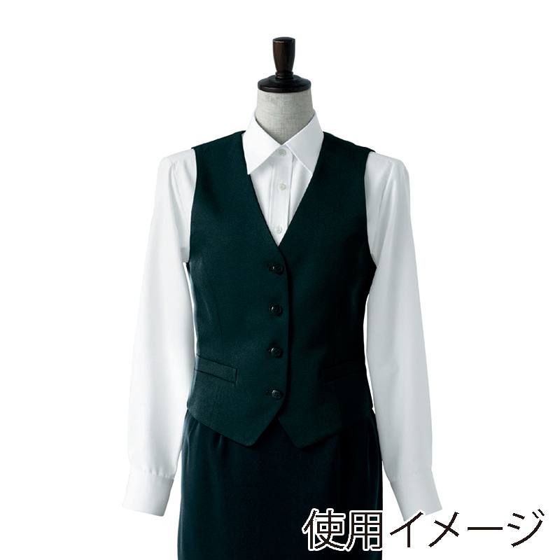 セブンユニフォーム ベスト　女性用 7号　ブラック CJ4333-9　1枚（ご注文単位1枚）【直送品】