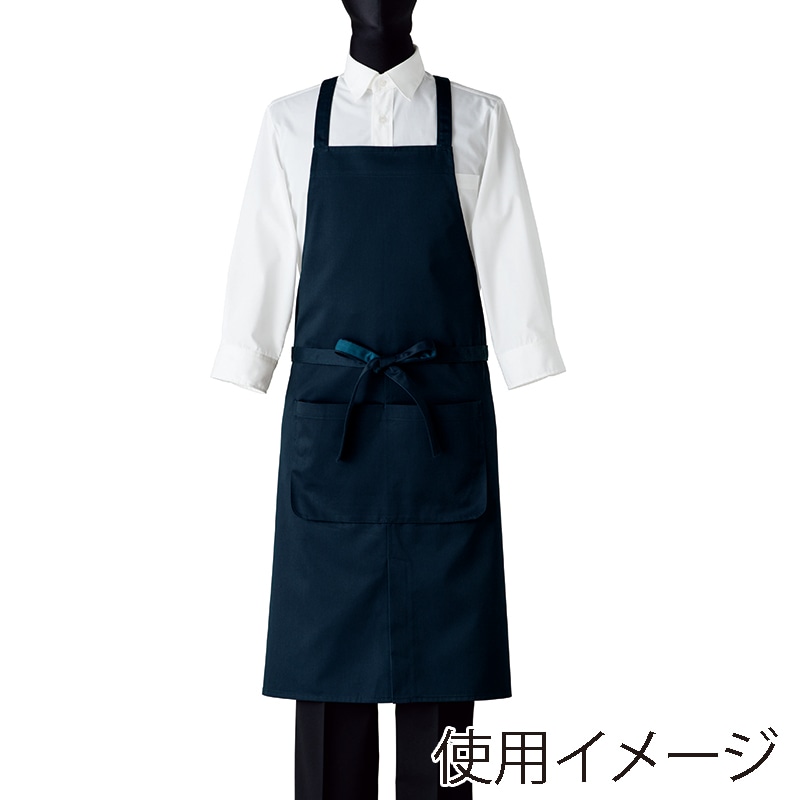 セブンユニフォーム 胸当てエプロン フリーサイズ　ネイビー CT2367-1　1枚（ご注文単位1枚）【直送品】