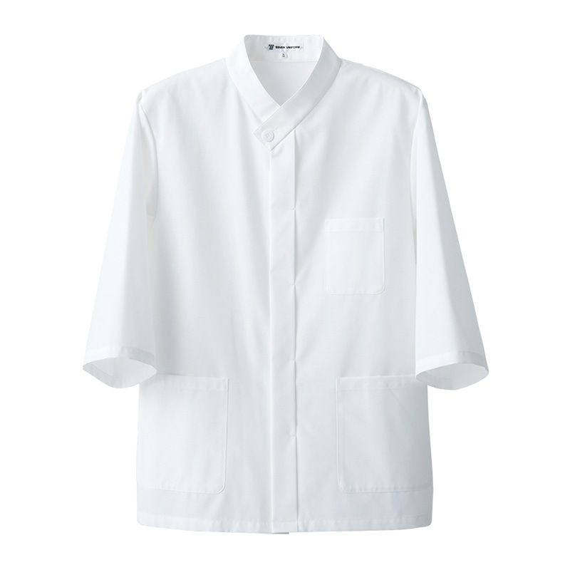 セブンユニフォーム 7分袖コート 男女兼用 SS ホワイト BA1074-0 1枚(ご注文単位1枚)【直送品】