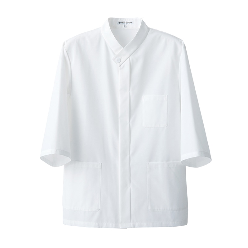 セブンユニフォーム 7分袖コート 男女兼用 M ホワイト BA1074-0 1枚(ご注文単位1枚)【直送品】