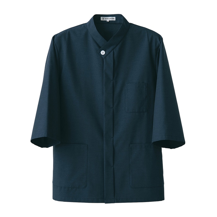 セブンユニフォーム 7分袖コート 男女兼用 LL ネイビー BA1074-1 1枚(ご注文単位1枚)【直送品】