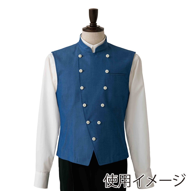 セブンユニフォーム ベスト 男性用 M インディゴ DJ2624-1 1枚(ご注文単位1枚)【直送品】