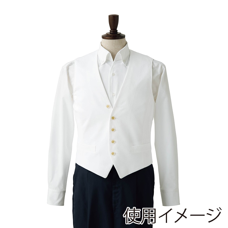 セブンユニフォーム ベスト 男性用 L ホワイト CJ4338-0 1枚(ご注文単位1枚)【直送品】