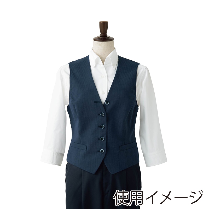 セブンユニフォーム ベスト 女性用 9号 ネイビー CJ4339-1 1枚(ご注文単位1枚)【直送品】