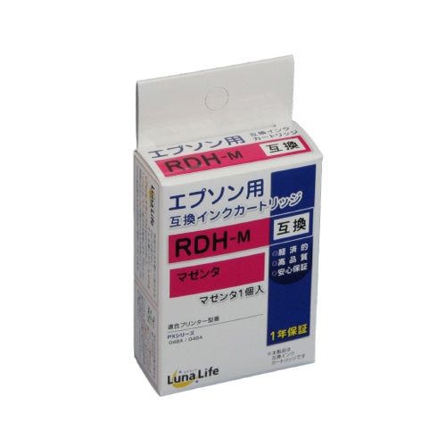 Mroom エプソン用互換インクカートリッジ　ルナライフ RDH　マゼンタ LN　EP　RDH-M 1個（ご注文単位1個）【直送品】