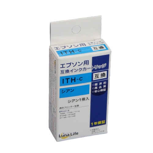 Mroom エプソン用互換インクカートリッジ　ルナライフ ITH　シアン LN　EP　ITH-C 1個（ご注文単位1個）【直送品】