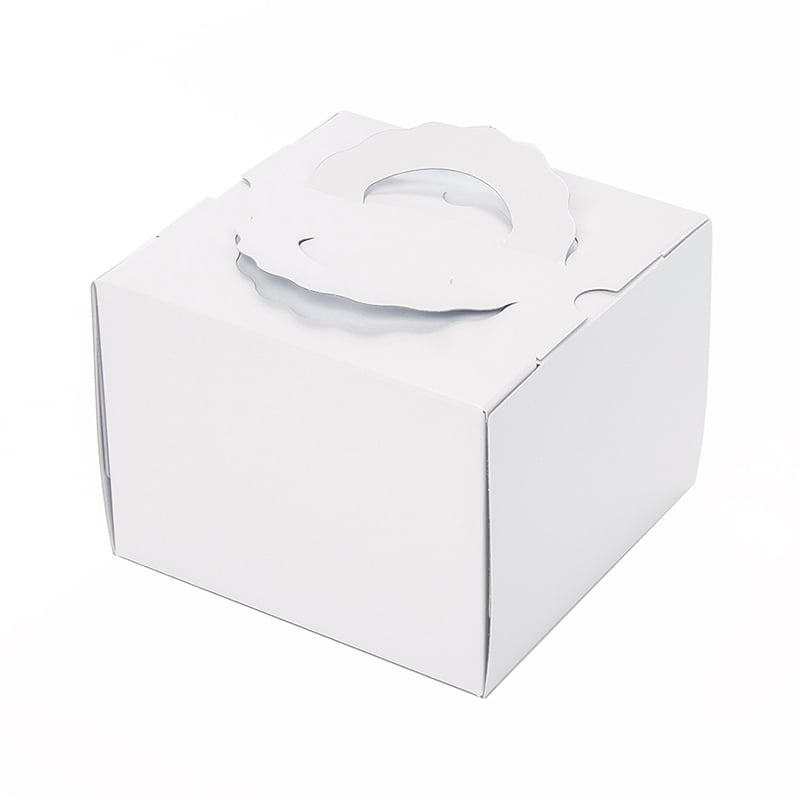 パッケージ中澤 ケーキ箱 手サゲデコ TD H140 白無地 5寸 N10130 100枚/袋（ご注文単位1袋）【直送品】