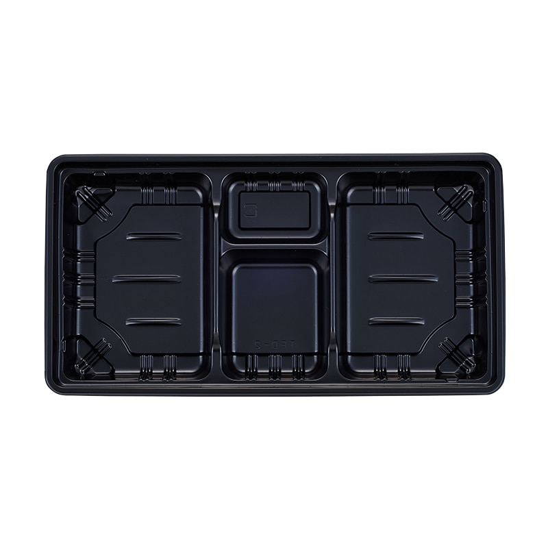 タカギ産業 弁当容器　夢彩ごぜん　本体 TFD-2 黒 50枚/袋（ご注文単位18袋）【直送品】