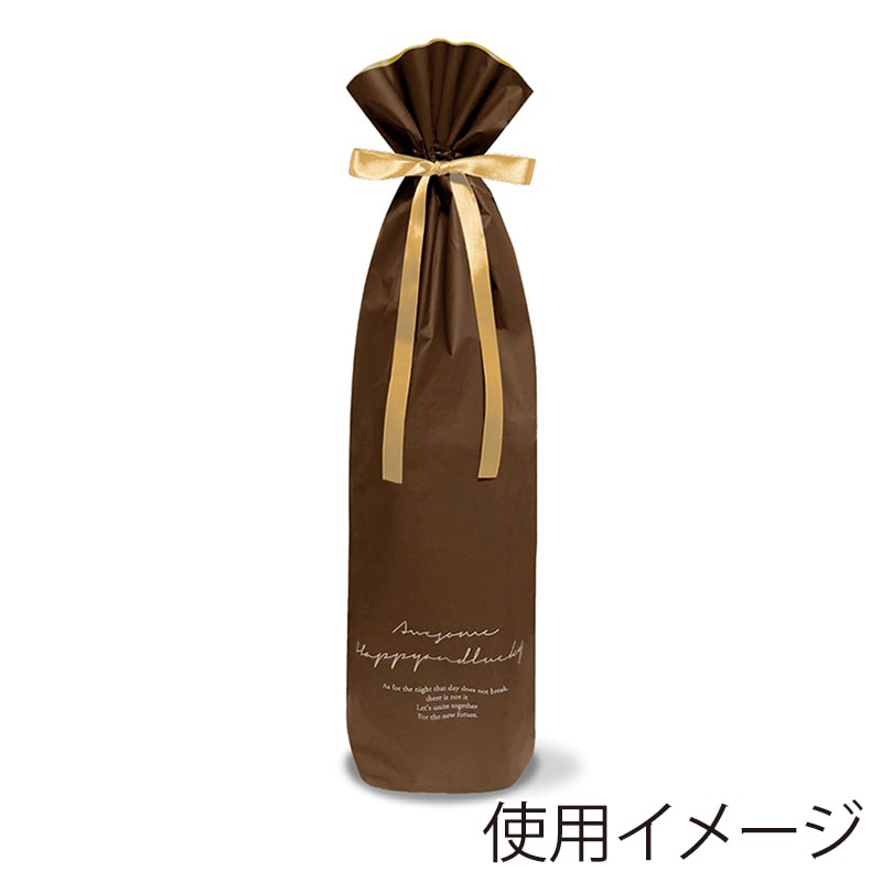 エスパック 梨地リキュールギフト袋 一升瓶用 ブラウン 20枚/袋(ご注文単位1袋)【直送品】